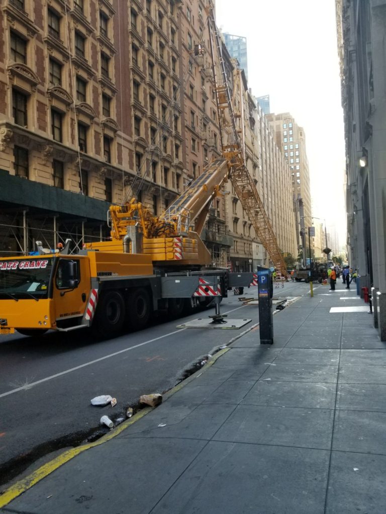 Setting Up Crane In Street