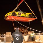 Lifting Yellow Lamborghini with Crane